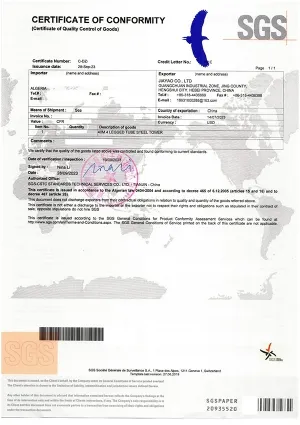 Certificat de conformité (COC)