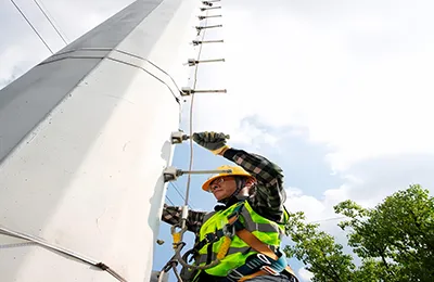 Pylône monotube / monopode télécom de 35 m 